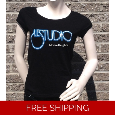 Girlie Black Round-Neck W&B Logo MH White